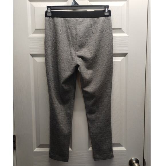 Talbots Size 8 Petite Black Striped Micro Houndstooth Pull-On Soho Ankle Pants - Picture 3 of 5